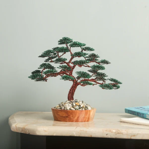 Handcrafted Aluminium Wire Bonsai Tree – Unique Desk Decoration for Home & Office - R2G