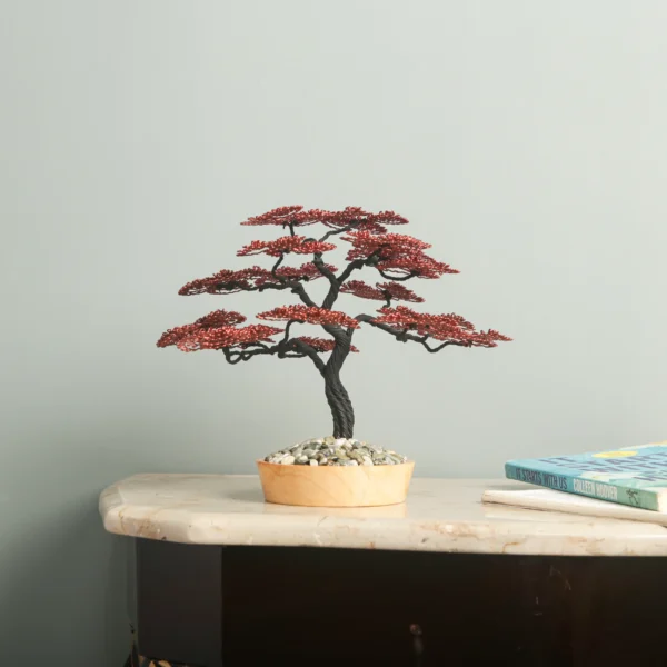 Handcrafted Aluminium Wire Bonsai Tree – Unique Desk Decoration for Home & Office - R1